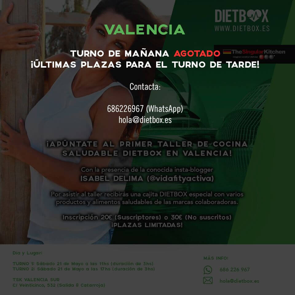 Taller de cocina saludable DIETBOX Valencia (Turno de mañana agotado)