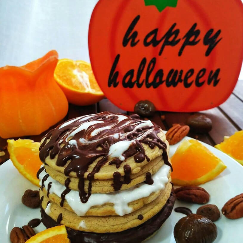 Happy Halloween Pancakes con sabor a naranja