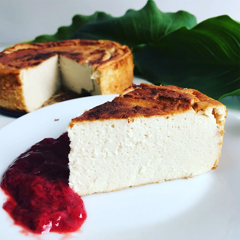 Receta de Cheesecake al horno con mermelada casera | Productos saludables