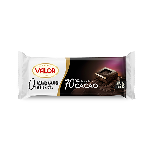 Chocolate sin azúcar Valor (35 g), Chocolate negro