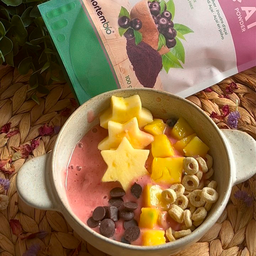 Receta de Açai Bowl de Fresas y Plátano