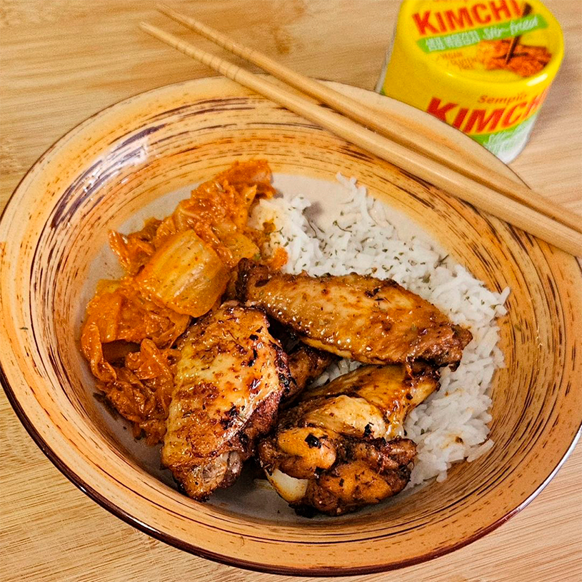 Receta de Alitas de Pollo con Kimchi