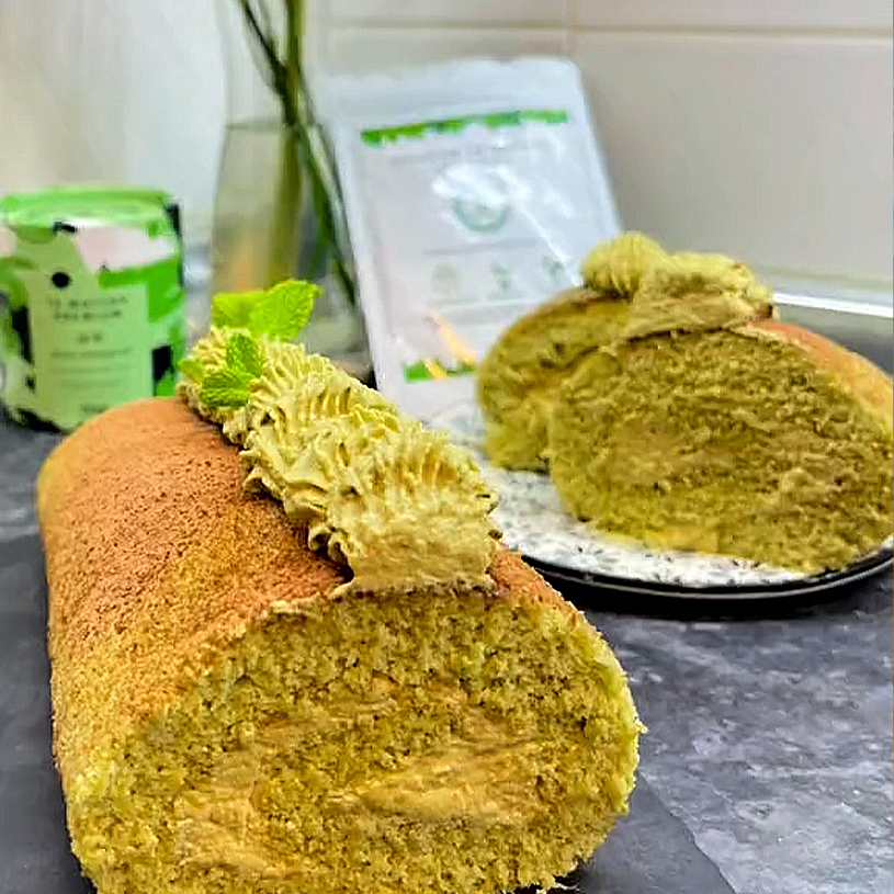 Receta de Brazo de Gitano de Té Matcha