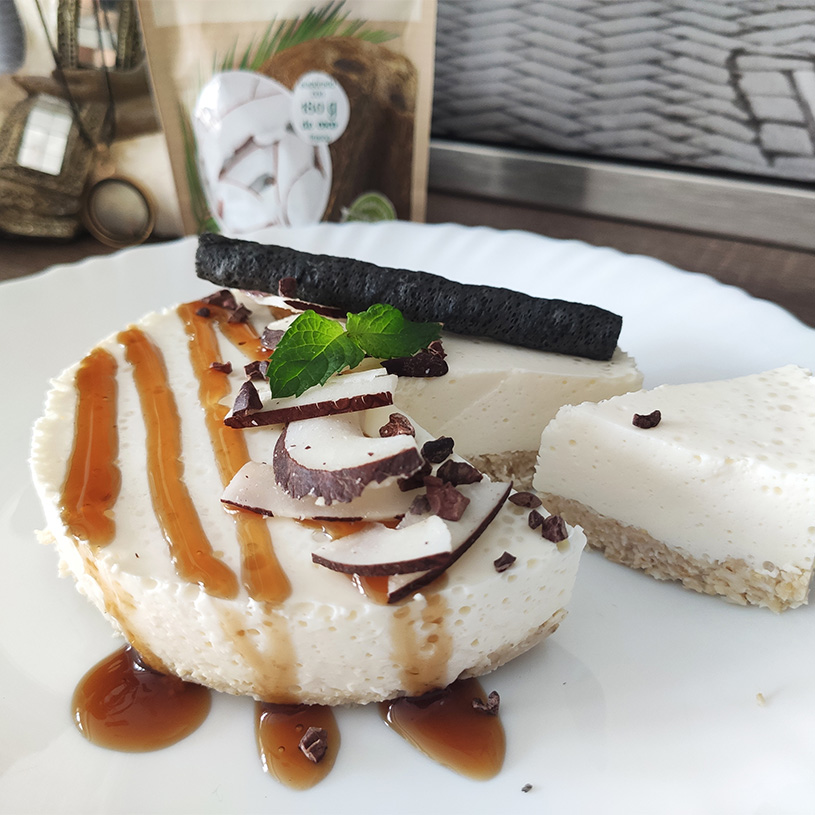 Receta de Cheesecake de coco y chocolate blanco
