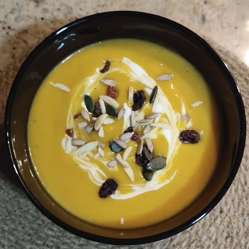 Receta de Crema de Calabaza, Pera y Coco