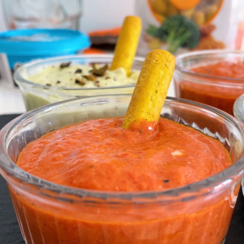 Receta de Dip de Aguacate y Queso y Dip de Queso y Pimientos Asados
