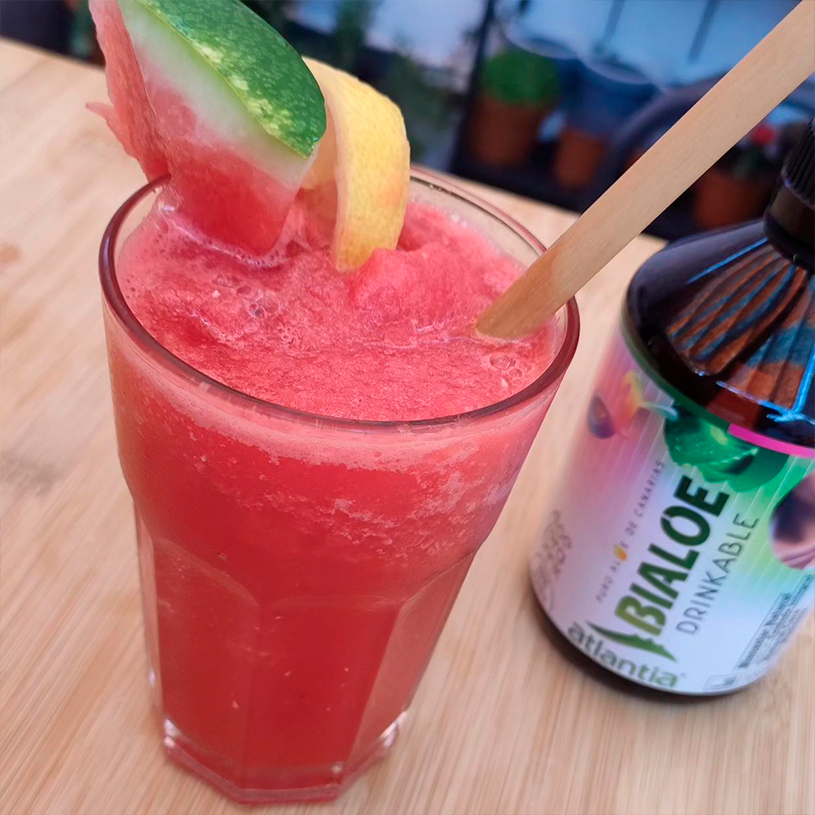 Receta de Granizado de Sandía y Aloe Vera