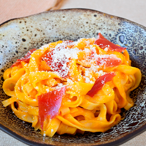 Receta de Pasta con Salsa de Calabaza y Jamón