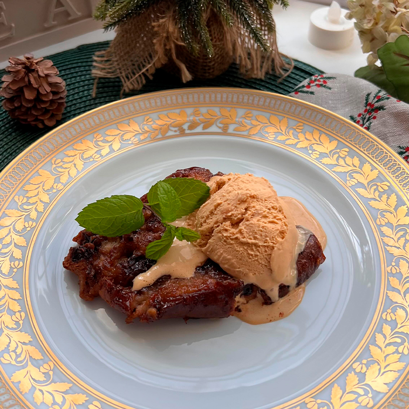 Receta de Torrija de Panettone Caramelizada con Chufa y Helado de Turrón Receta de Torrija de Panettone Caramelizada con Chufa y Helado de Turrón