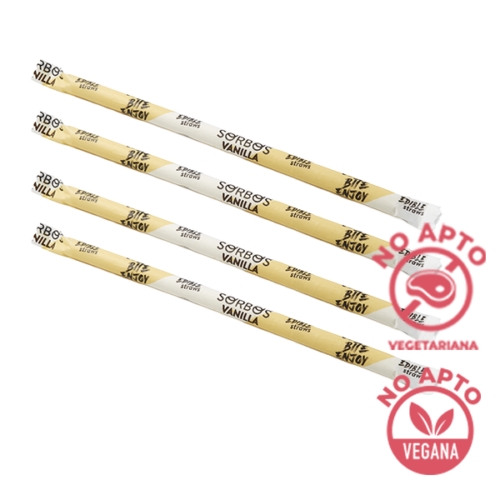 SORBOS pajitas comestibles sabor vainilla 4 uds