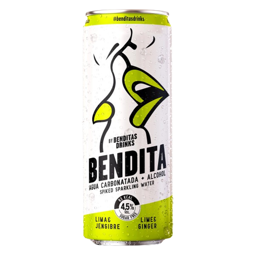 Bendita Agua Carbonatada con Alcohol Lima & Jengibre 33cl